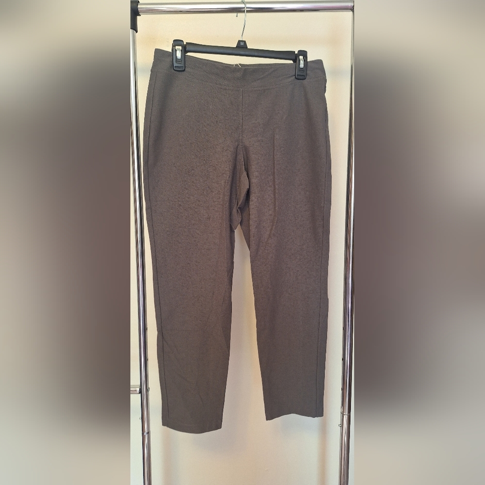 NWT EILEEN FISHER Brown Washable Stretch Crepe Straight Ankle Pants Size PM